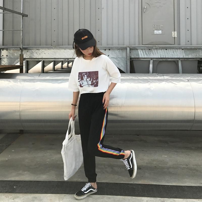 Rainbow Striped Joggers by White Market