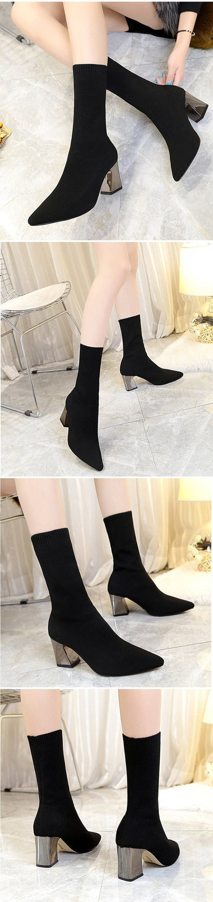 Sleek Sock Boots by White Market