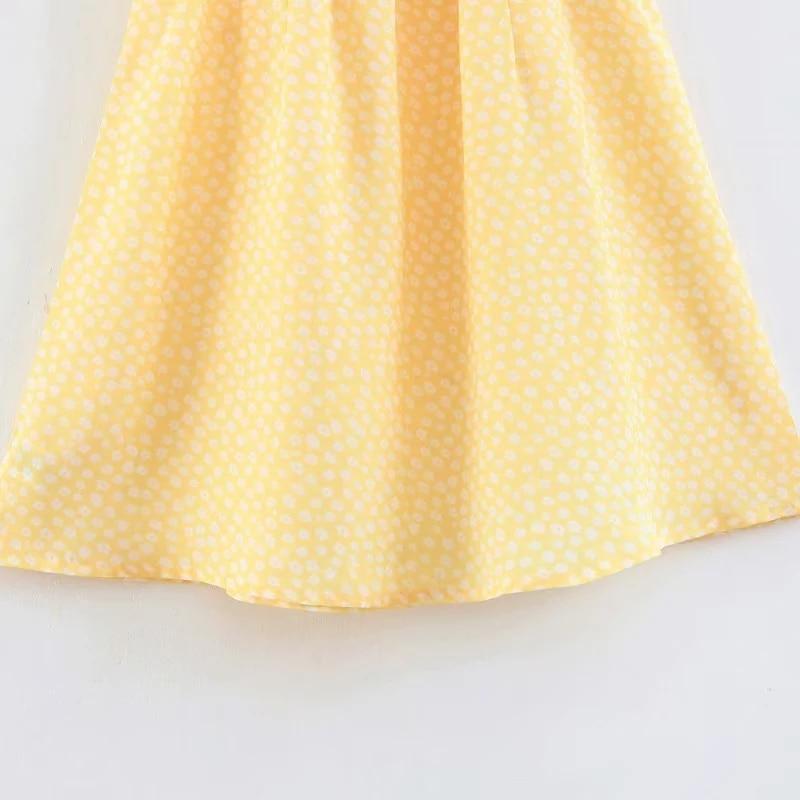 Yellow Floral Mini Dress With Puff Shoulder by White Market