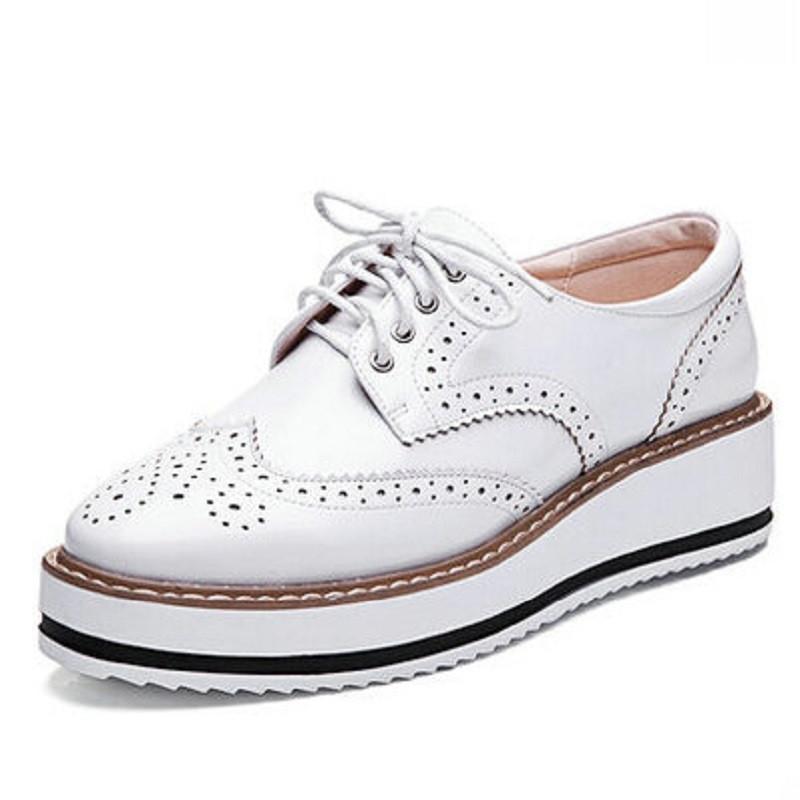 Winged Oxford Platform Shoes by White Market