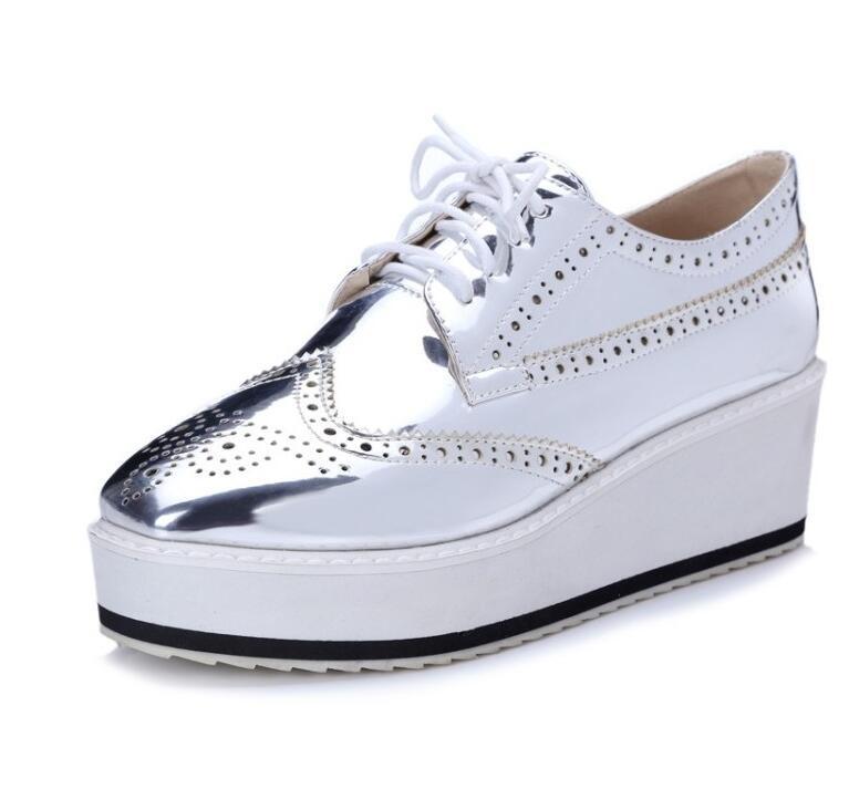 Winged Oxford Platform Shoes by White Market