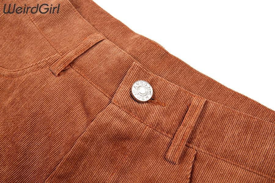 High Waisted Corduroy Shorts by White Market