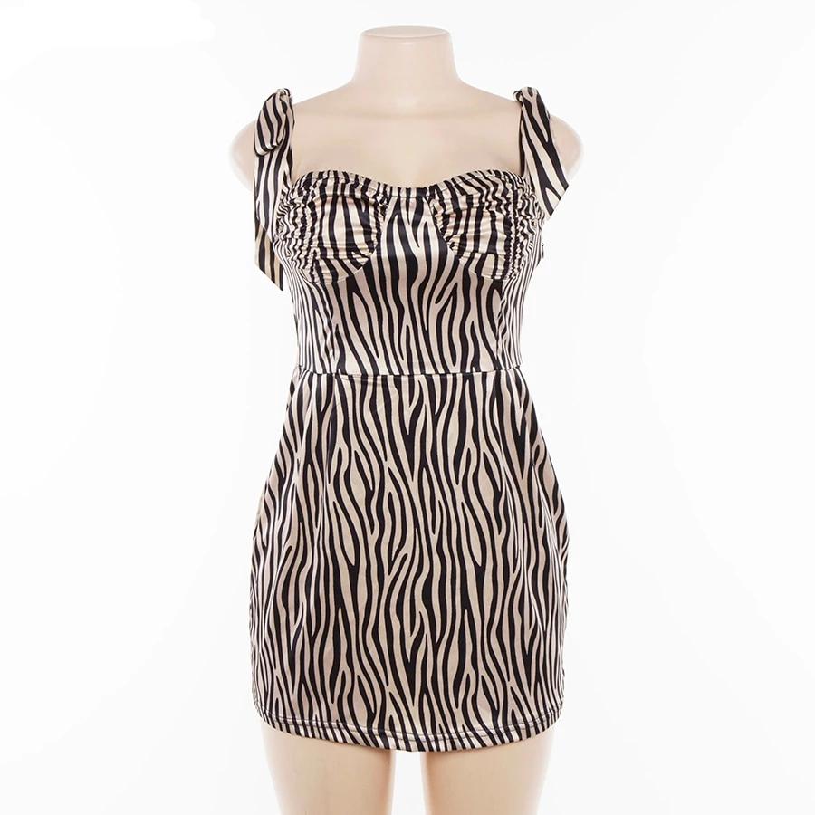 Spaghetti Strap Silk Tiger Mini Dress by White Market