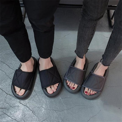 Oversized Velcro Slippers by White Market