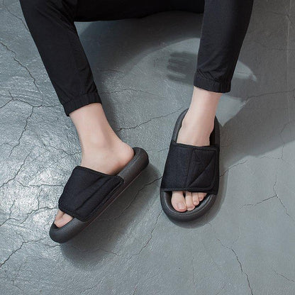 Oversized Velcro Slippers by White Market