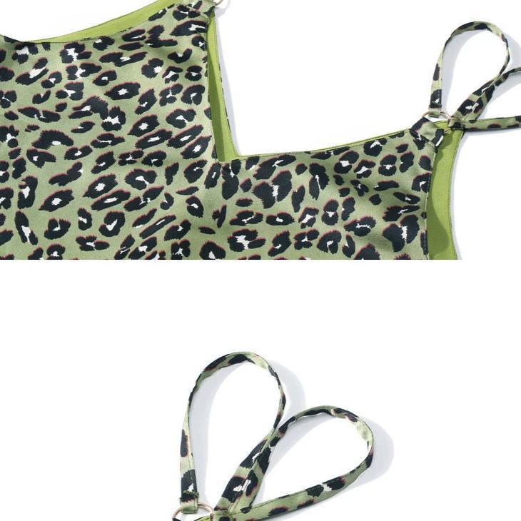 Green Leopard Slip Dress by White Market