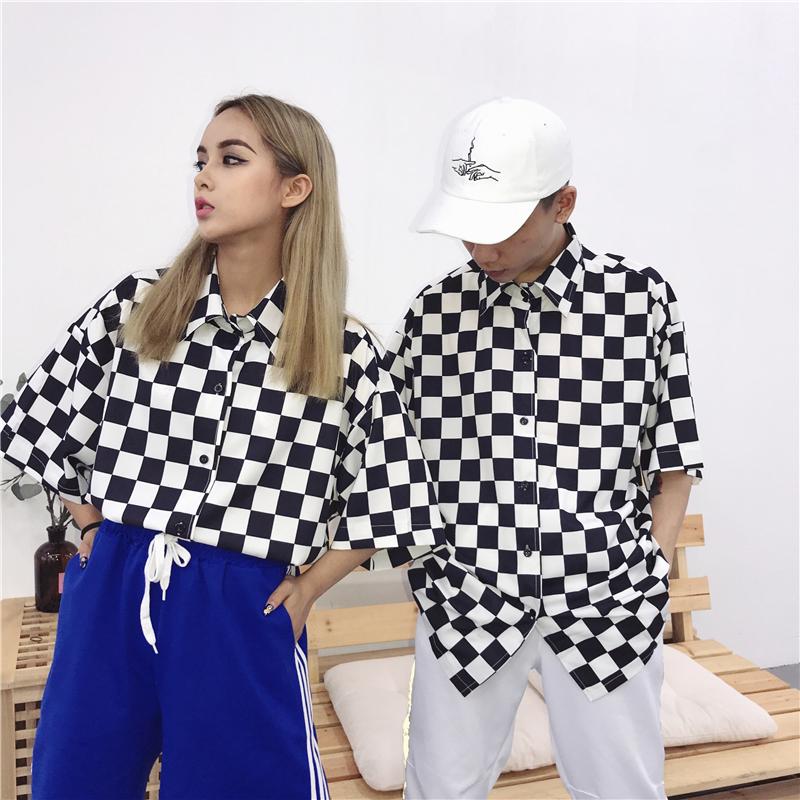 Oversized Checkerboard Button Down by White Market