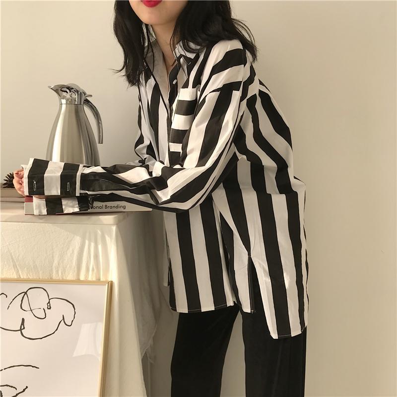 Vertical Striped Buttoned Shirt by White Market