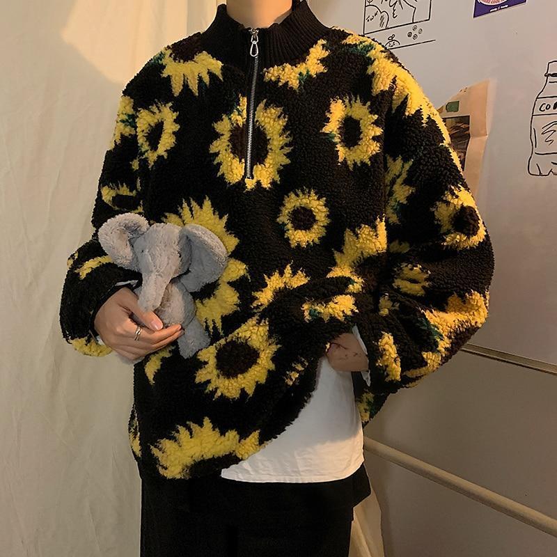 Sunflower Fleece Pullover by White Market