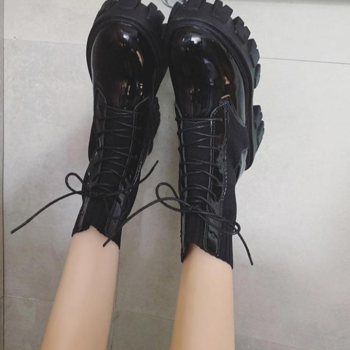 Grunge Platform Lace Up Boots by White Market