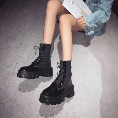 Grunge Platform Lace Up Boots by White Market