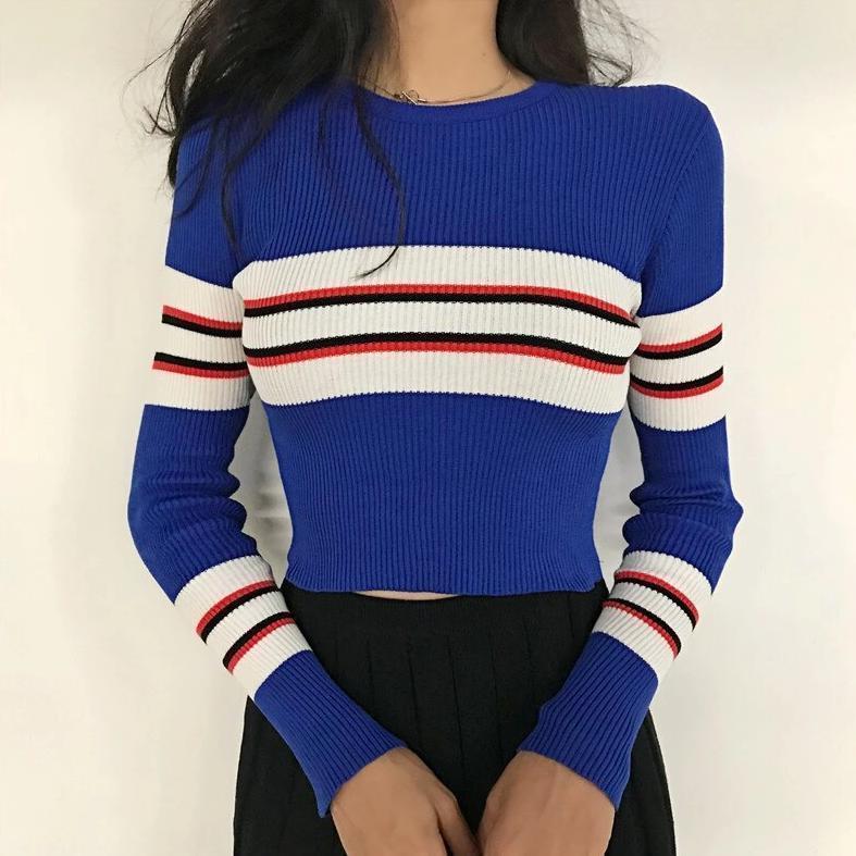 Sporty Ribbed Sweater by White Market