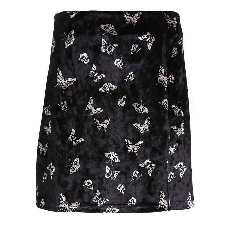 Velvet Butterfly Skirt by White Market