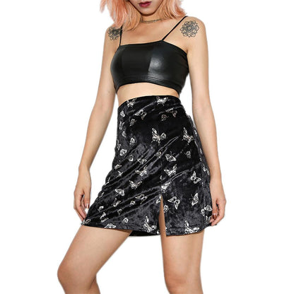 Velvet Butterfly Skirt by White Market