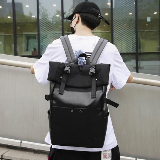 Faux Leather Oxford Backpack by White Market
