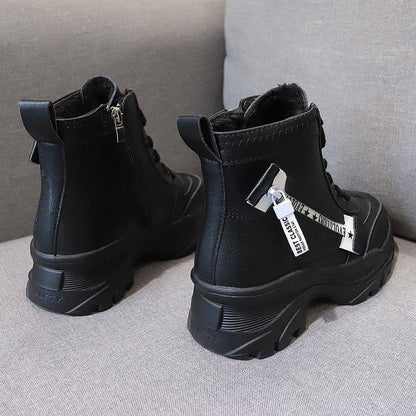 Black Chunky Combat Boots by White Market