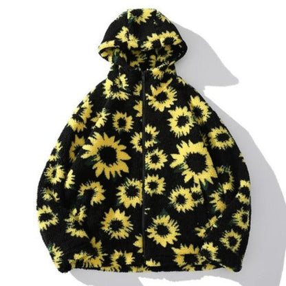 Sunflower Sherpa Hoodie by White Market