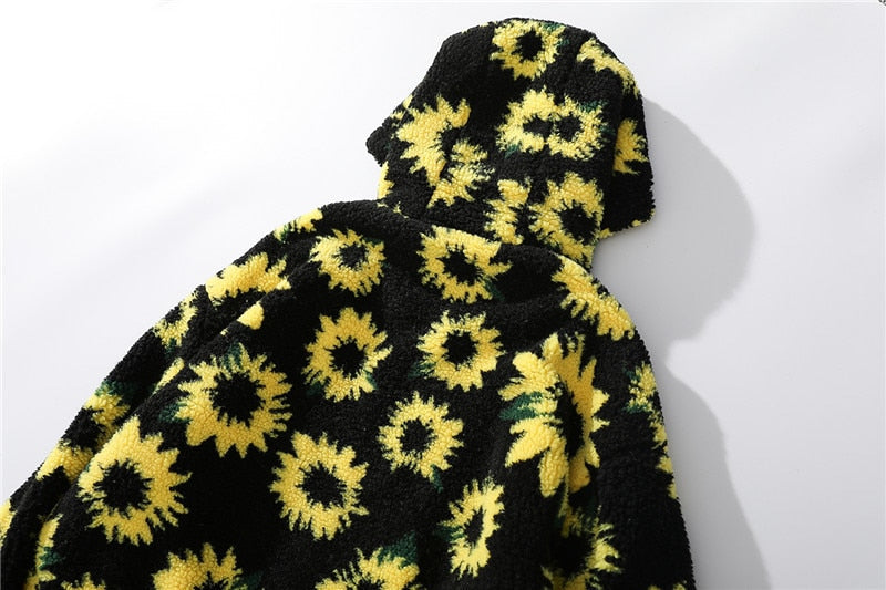 Sunflower Sherpa Hoodie by White Market