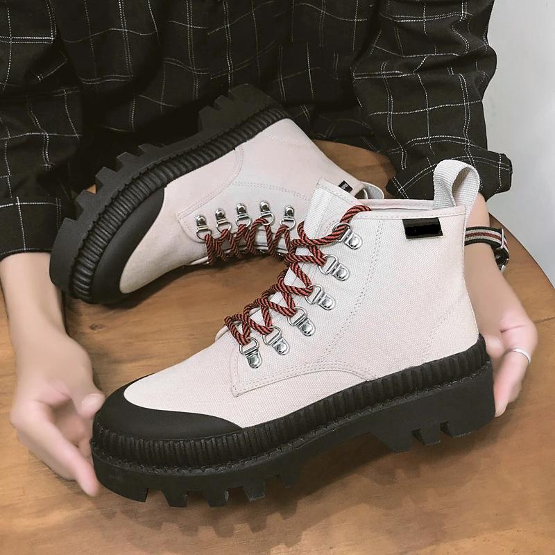 Elevated Canvas Boots by White Market