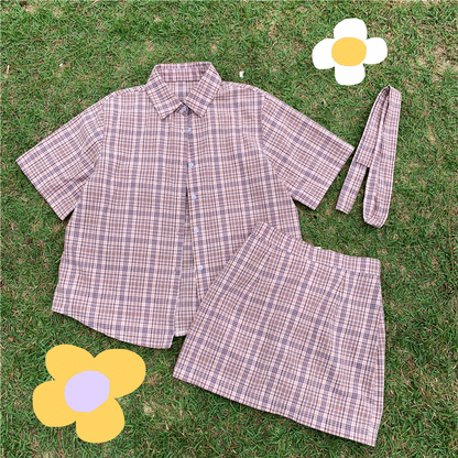 Clueless Plaid Two Piece by White Market