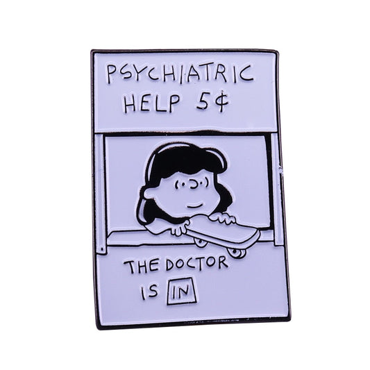 Psychiatric Help Charlie Brown Pin by White Market