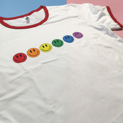 Rainbow Smiley RInger Tee by White Market