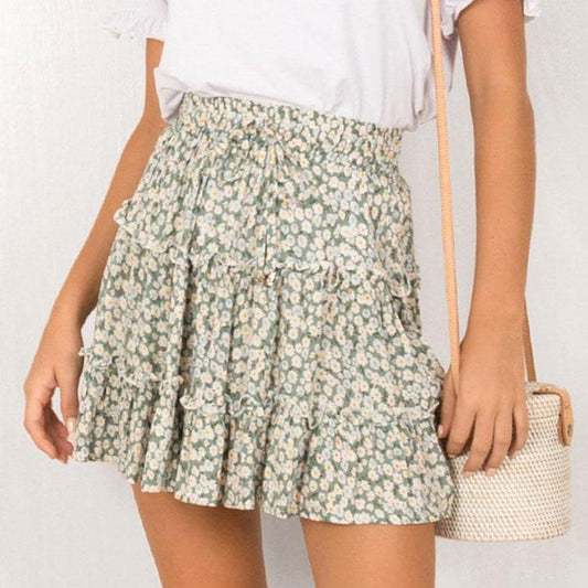 Ruffled Floral Mini Skirt by White Market