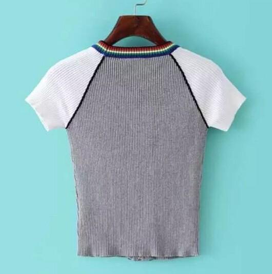 Knitted Rainbow Shirt by White Market