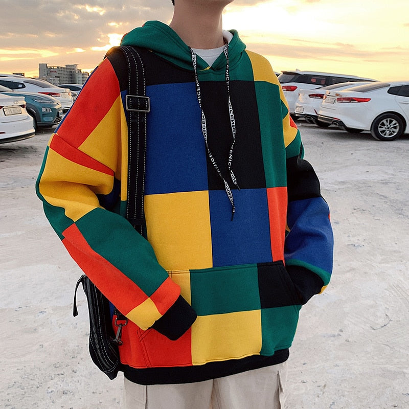 Color Block Pullover Hoodie by White Market