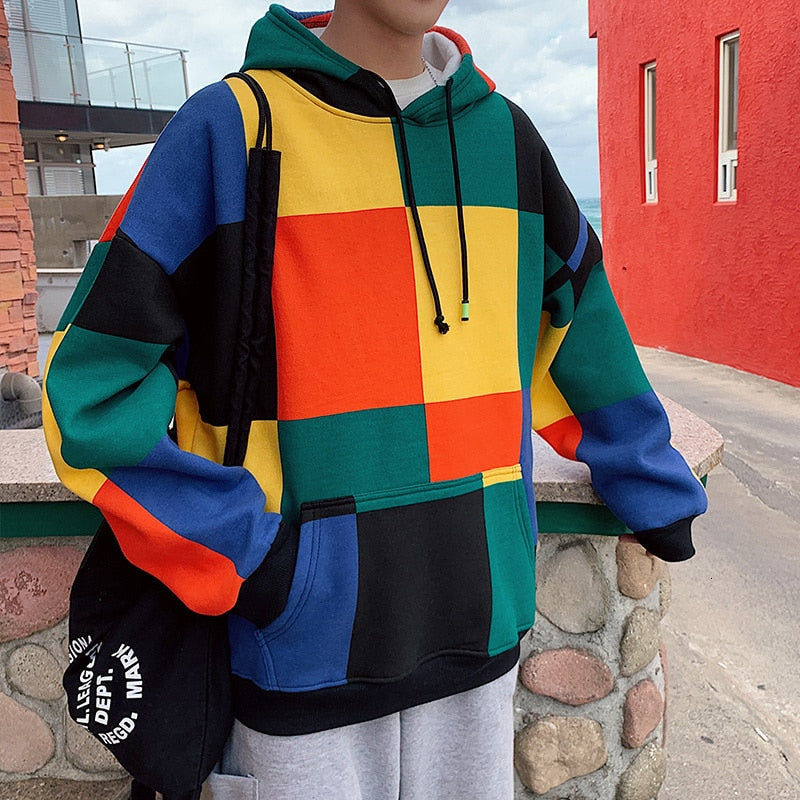 Color Block Pullover Hoodie by White Market