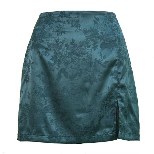 Satin Embroidered Mini Skirt by White Market