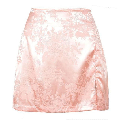 Satin Embroidered Mini Skirt by White Market