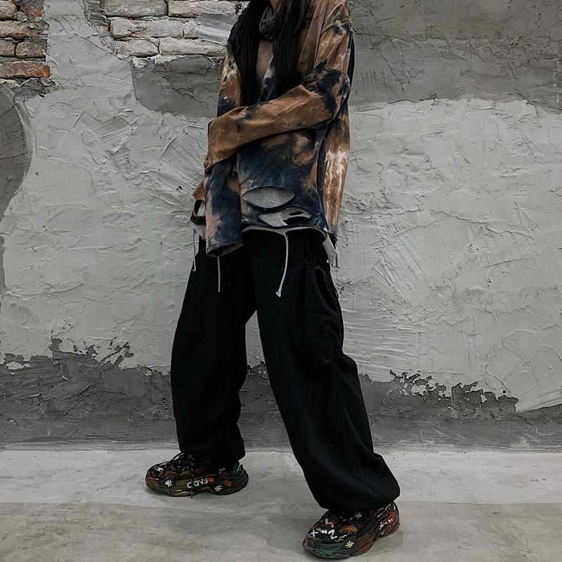 Unisex Draw String Loose Cargo Pants by White Market