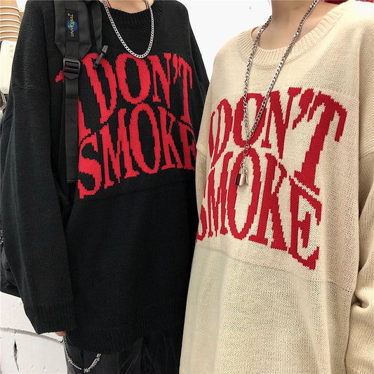 "I Don't Smoke" Knit Sweater by White Market