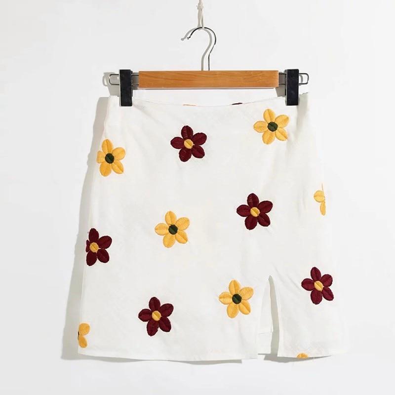 High Waisted Cut Mini Skirt by White Market