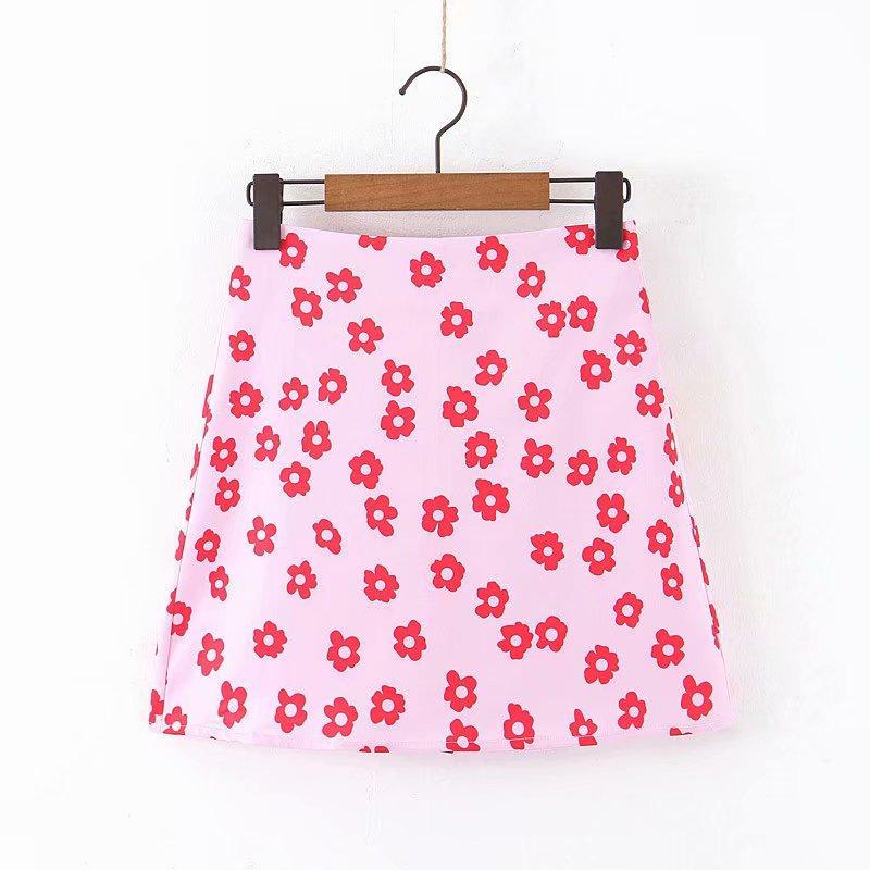 Pink Floral Mini Skirt by White Market