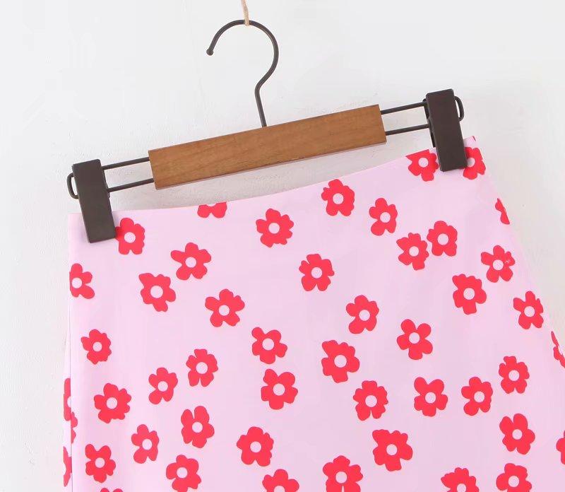 Pink Floral Mini Skirt by White Market