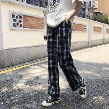 Plaid High Waisted Trousers by White Market