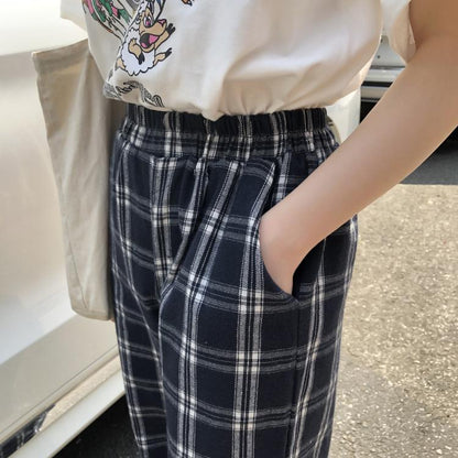 Plaid High Waisted Trousers by White Market