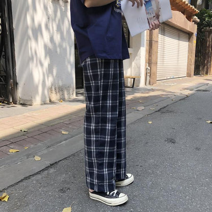 Plaid High Waisted Trousers by White Market