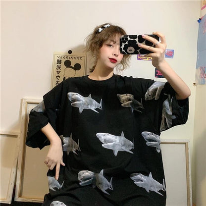 Oversized Shark Tee by White Market