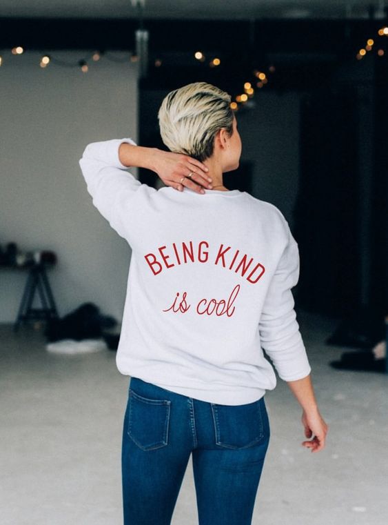 Being Kind Is Cool Oversized Sweater by White Market