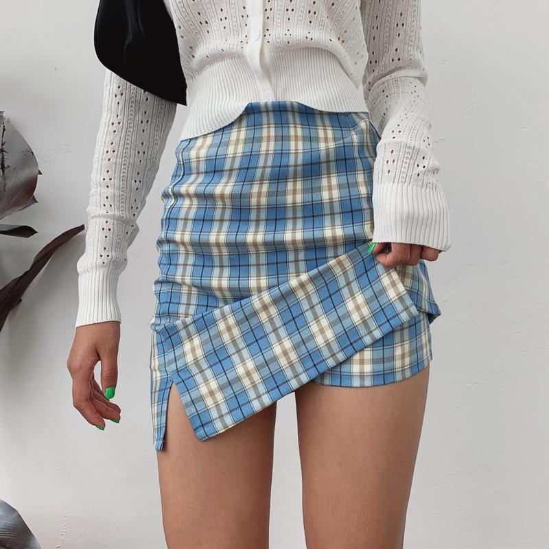 Plaid Mini Skirt by White Market