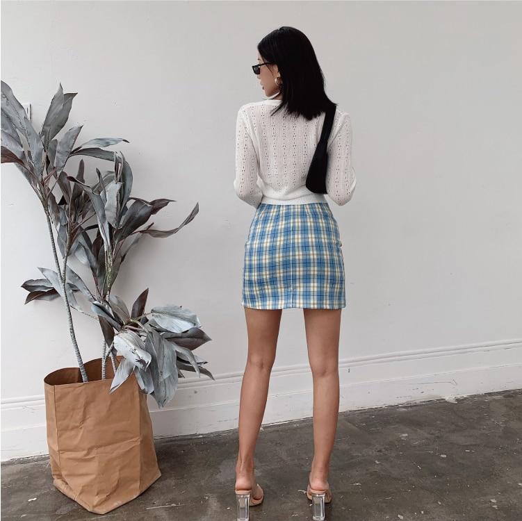 Plaid Mini Skirt by White Market