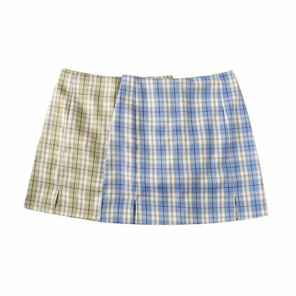 Plaid Mini Skirt by White Market