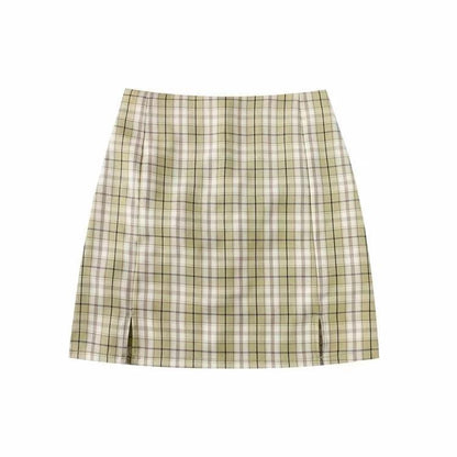 Plaid Mini Skirt by White Market