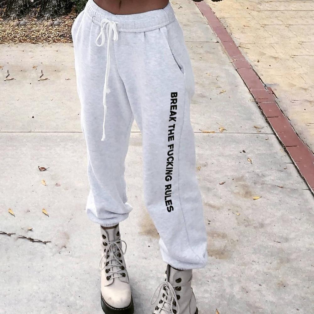 "Break The Fucking Rules" Sweatpants by White Market