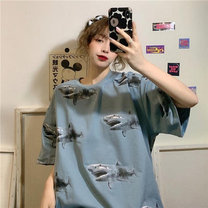 Oversized Shark Tee by White Market