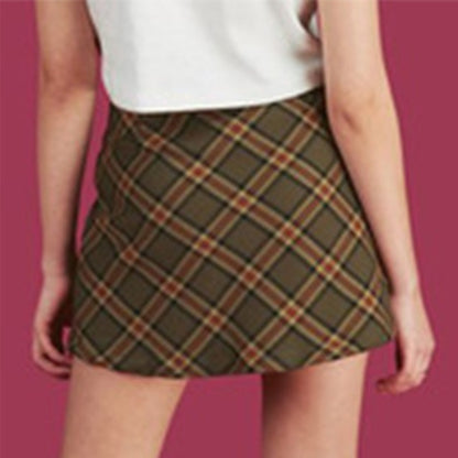 Vintage Plaid A-line Mini Skirt by White Market