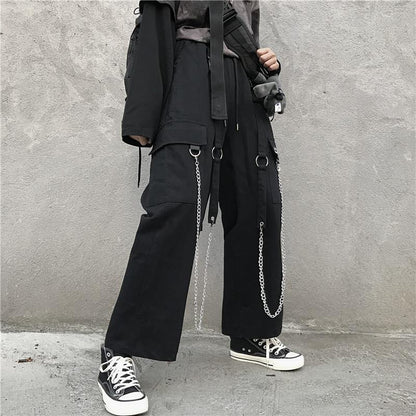 Black Unisex Cargo Pants by White Market